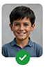 Good example: well-lit smiling portrait